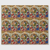 kerstnativiteitsscène cadeaupapier (Vlak)