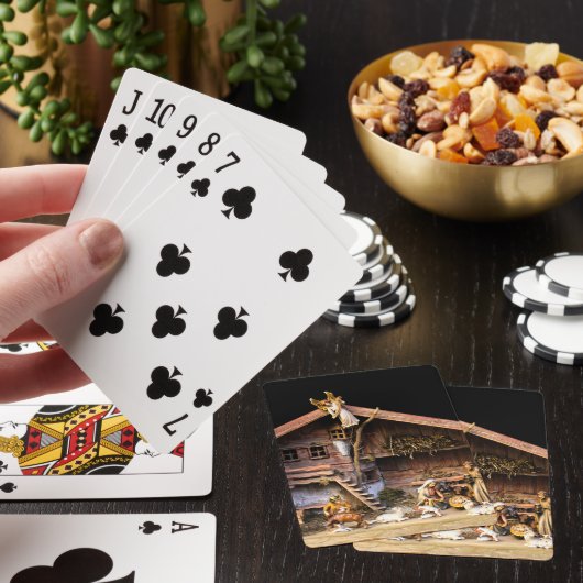 kerstnativiteitsscène pokerkaarten (Insitu)