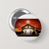 kerstnativiteitsscène ronde button 5,7 cm (Voorkant /achterkant)