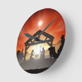 kerstnativiteitsscène ronde klok (Hoek)