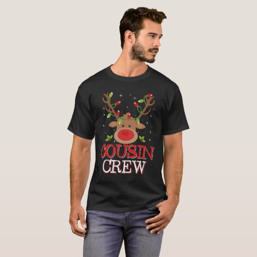 Kerstneef Crew Funny Reindeer Matching Paja T-shirt (Voorkant volledig)