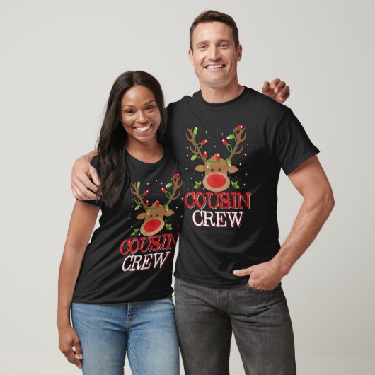Kerstneef Crew Funny Reindeer Matching Paja T-shirt (Unisex)