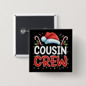 Kerstneef Crew Santa Hat Vierkante Button 5,1 Cm (Voorkant /achterkant)