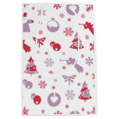 Kerstneeuwvlokken, Angels en Trees Pattern M Medium Cadeauzakje (Voorkant)