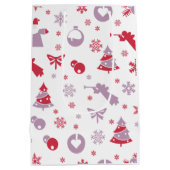 Kerstneeuwvlokken, Angels en Trees Pattern M Medium Cadeauzakje (Achterkant)