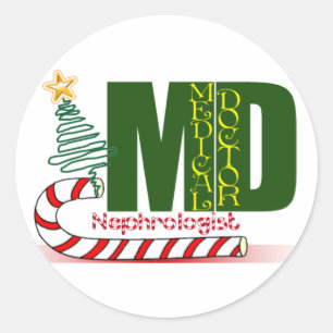 Kerstnefroloog - Artsenspecialist Ronde Sticker