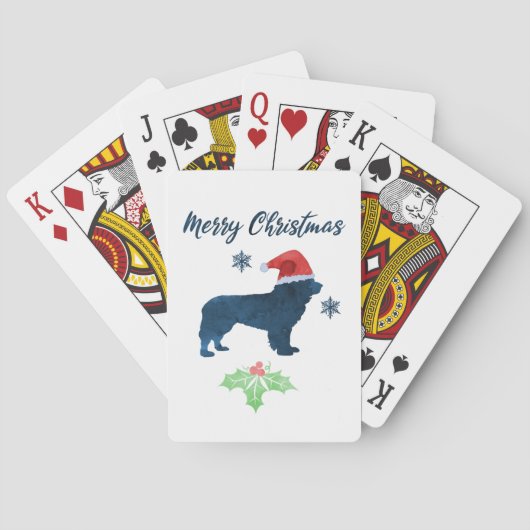 KerstNewfoundland Dog Pokerkaarten (Achterkant)