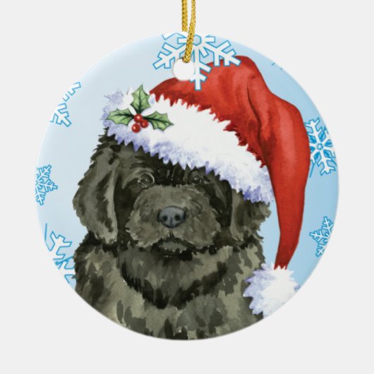 KerstNewfoundland Keramisch Ornament (Voorkant)