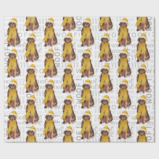 KerstNewfoundland voor de feestdag in Hondenliefhe Cadeaupapier (Vlak)