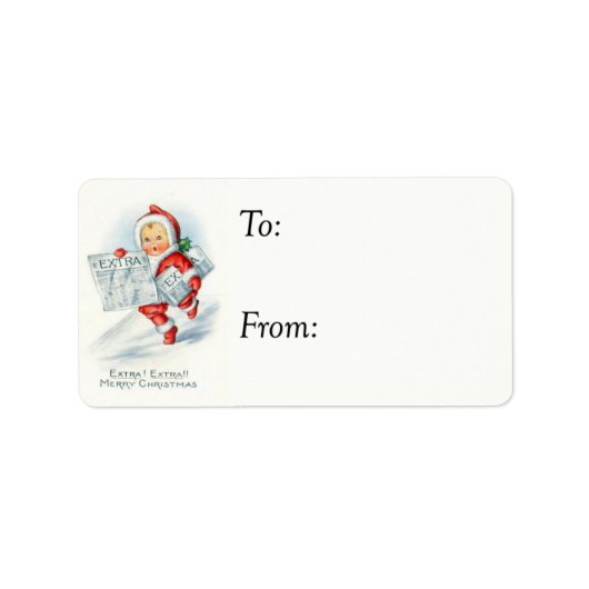 KerstNewsboy  Gift Label (Voorkant)