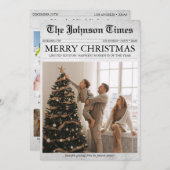 Kerstnieuwsbrief van de krant: terugblik op het af feestdagenkaart (Voorkant / Achterkant)