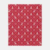Kerstnit Feestdagen van de rode winter met rotsen Fleece Deken (Voorkant)