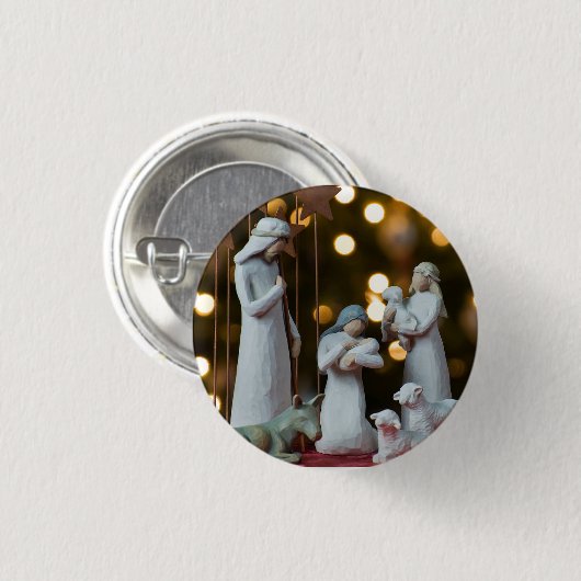Kerstnitraatscène Button (Voorkant /achterkant)