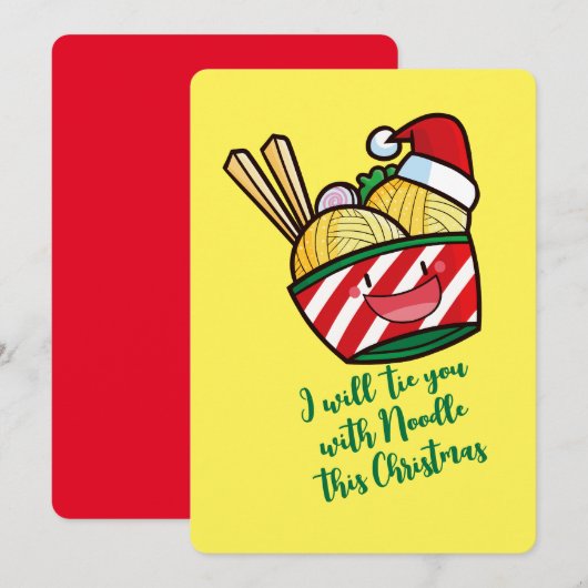 kerstnoedle cartoon kaart (Voorkant / Achterkant)