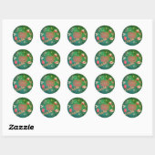 Kerstnostalgie ronde sticker (Vel)