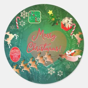 Kerstnostalgie Ronde Sticker