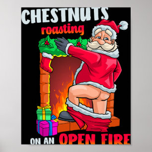 Kerstnoten roosteren Leuke Stoute Kerstman Vies Et Poster