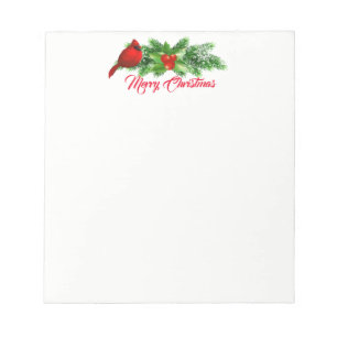 KerstNotitieblok — Holly Bough/Kardinaal Notitieblok