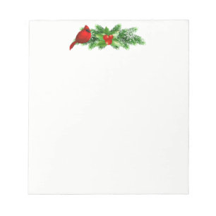 KerstNotitieblok — Holly Bough/Kardinaal Notitieblok
