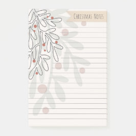 Kerstnotities abstracte maretak tekening post-it® notes