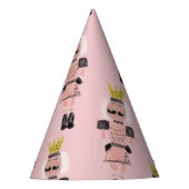 kerstNutcracker Hand Drawn Pink Soldaat Feesthoedjes (Voorkant)