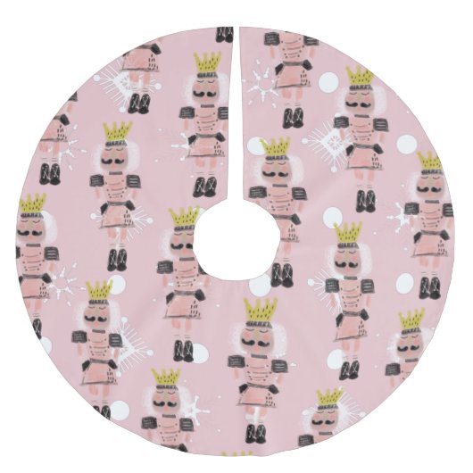 kerstNutcracker Hand Drawn Pink Soldaat Kerstboom Rok (Voorkant)