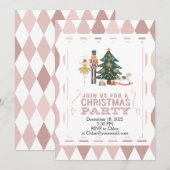 KerstNutkraker Roze Vormen Uitnodiging (Voorkant / Achterkant)