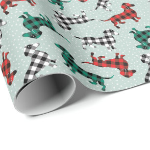 kerstochtend Buffalo Pset Dachshunds Cadeaupapier