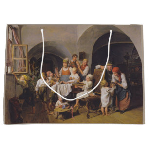 Kerstochtend (door Ferdinand Georg Waldmüller) Groot Cadeauzakje