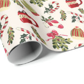 Kerstochtend met cacao en marshmallows cadeaupapier (Rol Hoek)