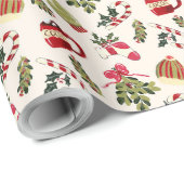 Kerstochtend met cacao en marshmallows cadeaupapier (Rol Hoek)