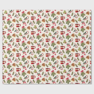 Kerstochtend met cacao en marshmallows cadeaupapier