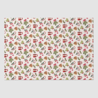 Kerstochtend met cacao en marshmallows tissuepapier