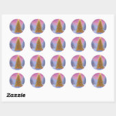 Kerstochtendgloren Ronde Sticker (Vel)