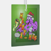 KerstOctopus Cook Glass Ornament (Voorkant Rechts)