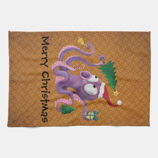 Kerstoctopus Theedoek (Horizontaal)