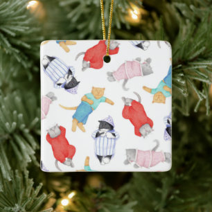 KERSTOFFERDJES Keramiek Vierkant Ornament