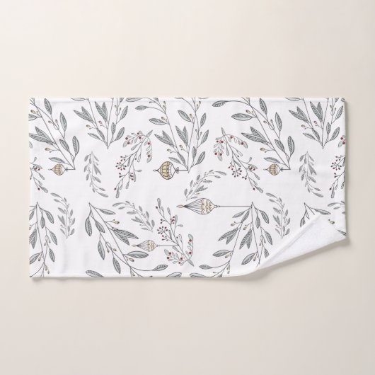 kerstolie en bessen bad handdoek (Handdoek)