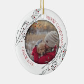 kerstolie en bessen keramisch ornament (Rechts)