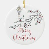 kerstolie en bessen keramisch ornament (Achterkant)