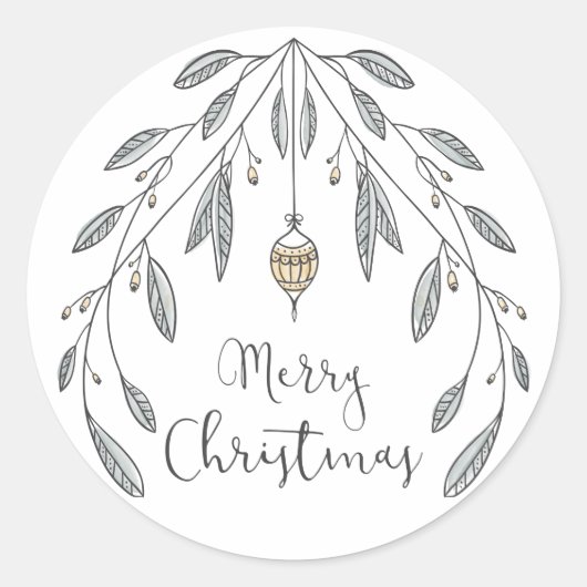 kerstolie en bessen ronde sticker (Voorkant)