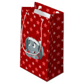 Kerstolifant cartoon klein cadeauzakje (Achterkant Gekanteld)