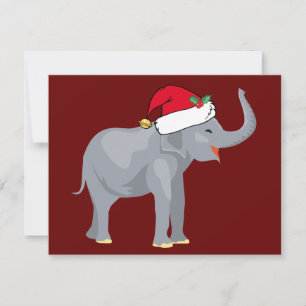 Kerstolifant in Cute Santa Claus Pet Red Feestdagenkaart