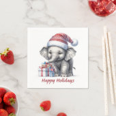 Kerstolifant met kerstcadeaus servet (Insitu)