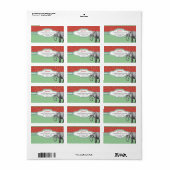 Kerstolifant Zig Zag Pattern Return Address Etiket (Full Sheet)