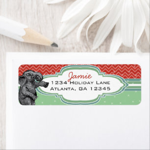 Kerstolifant Zig Zag Pattern Return Address Etiket