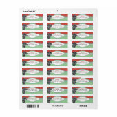 Kerstolifant Zig Zag Pattern Return Address Etiket (Full Sheet)