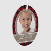 Kerstoma Grandpa Red Black Buffalo Pset Ornament (voorkant)