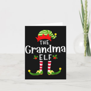 Kerstoma oma elf bijpassende pyjama Kerstmis feest Kaart