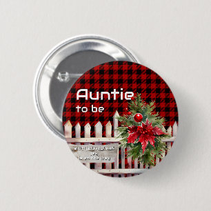 Kerstomheining Buffalo Plaid Tante-in-spe Ronde Button 5,7 Cm